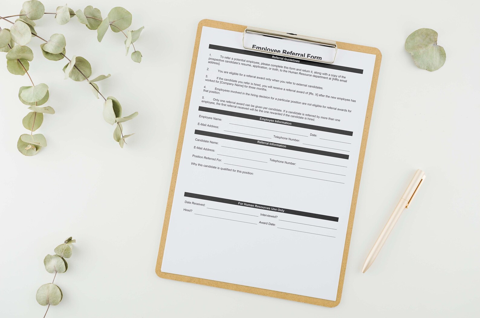 Employee Referral Form,employee Referral Program Form,employee Referral ...