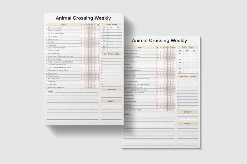 Animal Crossing Checklist,acnh Checklist,acnh Diy Checklist,acnh ...