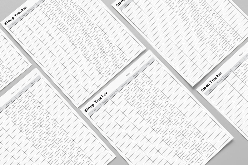 Puede incluir: Un registro de seguimiento del sue&ntilde;o imprimible con columnas para la fecha, la hora de despertarse, la hora de acostarse, el tiempo total de sue&ntilde;o y las notas. El registro est&aacute; dise&ntilde;ado para ayudarte a controlar tus patrones de sue&ntilde;o e identificar las tendencias.