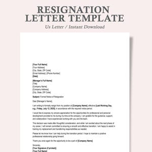 resignation letter template,professional resignation letter template,printable resignation letter,editable resignation letter