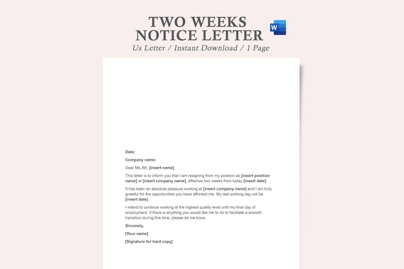 two weeks notice letter,two weeks notice template,2 week notice letter template word,2 week notice letter,two week notice letter template