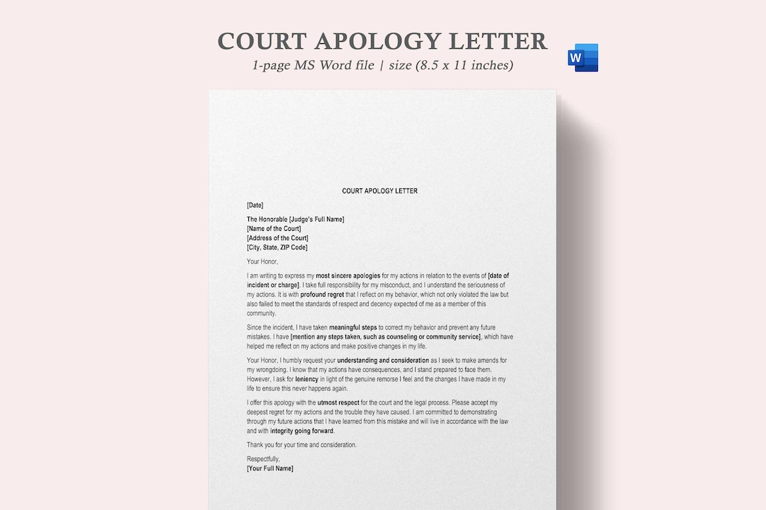 Court Apology Letter,apology Letter to Judge,court Apology Letter