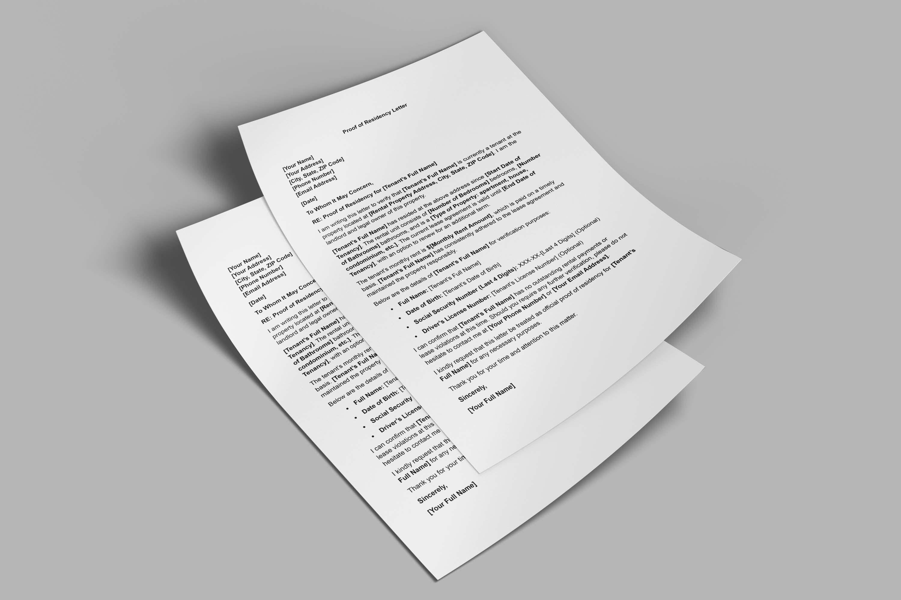 Address Declaration Letter Sample Proof of Residency Letter,letter of Residency,proof of Address Letter ...