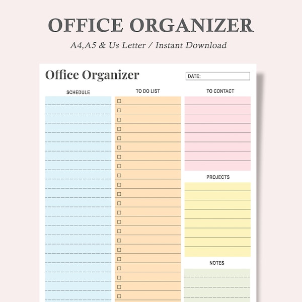 Office Organizer,Work Planner,Office planner,Desk Organizer,Office Decor,Office Easel,Work Space Organizer,A4,A5,Us Letter