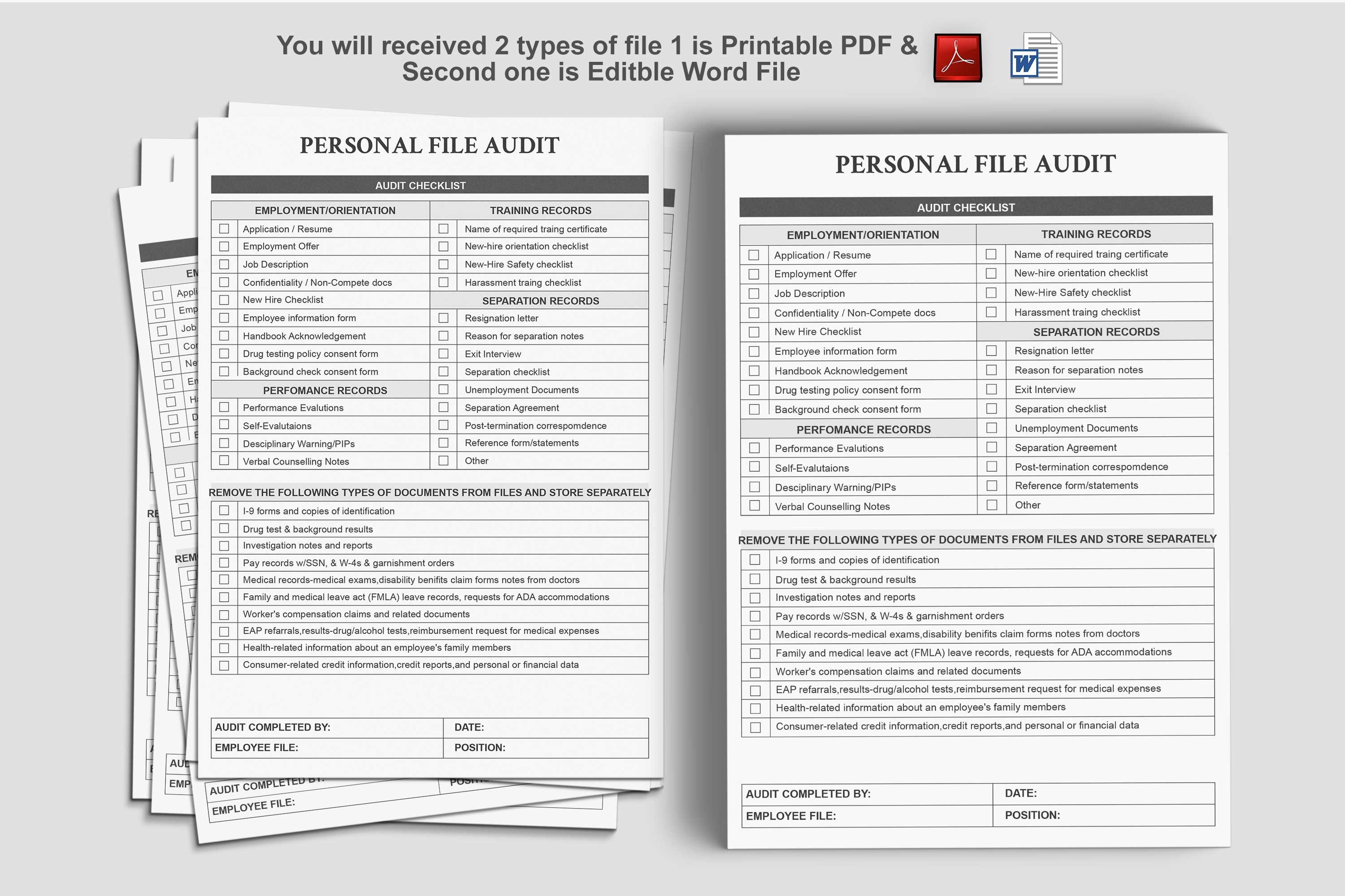 Employee File Audit Checklist