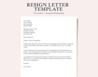 resign letter template,resignation template,letter of resignation template word,professional resignation letter template