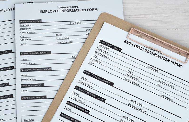 Employee Information Form,employee Information Form Template,new ...