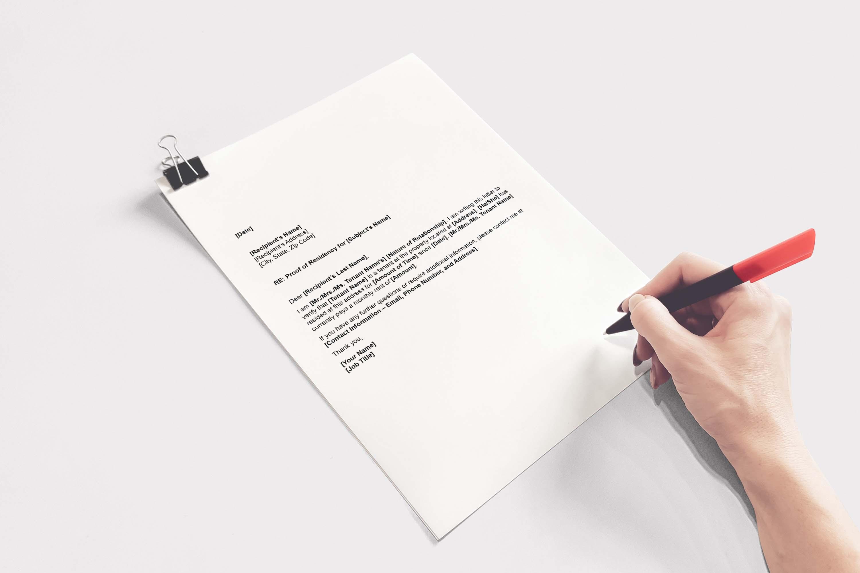 Address Declaration Letter Sample Proof of Residency Letter,letter of Residency,proof of Address Letter ...
