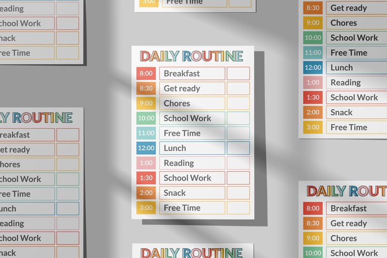 Daily Routine,daily Routine Schedule,daily Task Tracker,daily Work ...