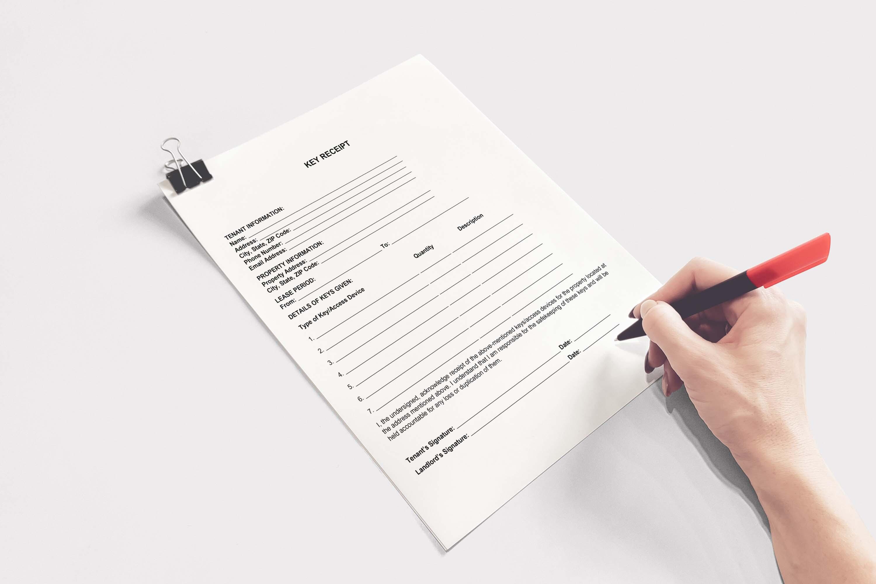 Key Receipt Example Key Receipt Form Template,key Received Form,key Receipt for Tenants,key ...