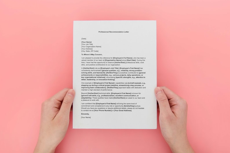 Rec Letter Paper Professional Recommendation Letter,letter of Recommendation ...