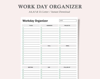 workday organizer,work day tracker,work day planner