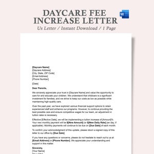 carta de aumento de taxa de creche, carta de aumento de mensalidade de creche, carta de aumento de taxa de creche, modelo de carta de aumento de taxa de creche