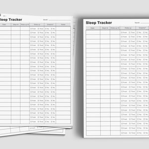 Puede incluir: Un registro de seguimiento del sue&ntilde;o imprimible en blanco y negro con columnas para la fecha, la hora de acostarse, la hora de despertarse, la sensaci&oacute;n, los sue&ntilde;os y las notas. El rastreador est&aacute; dise&ntilde;ado para ayudarte a controlar tus patrones de sue&ntilde;o e identificar cualquier problema potencial.