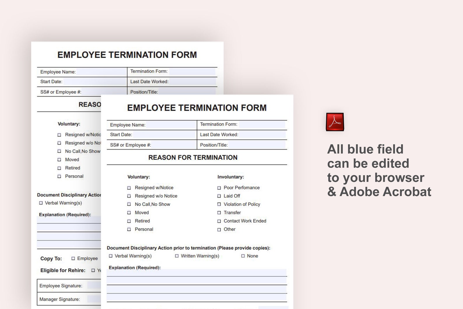 Letter of Job Termination,employee Termination Form,employee ...