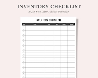 blank inventory list,inventory checklist,inventory lists templates,inventory prep checklist