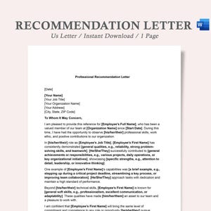 Carta de recomendación profesional, carta de recomendación, plantilla de carta de recomendación, plantilla de carta de recomendación en Word