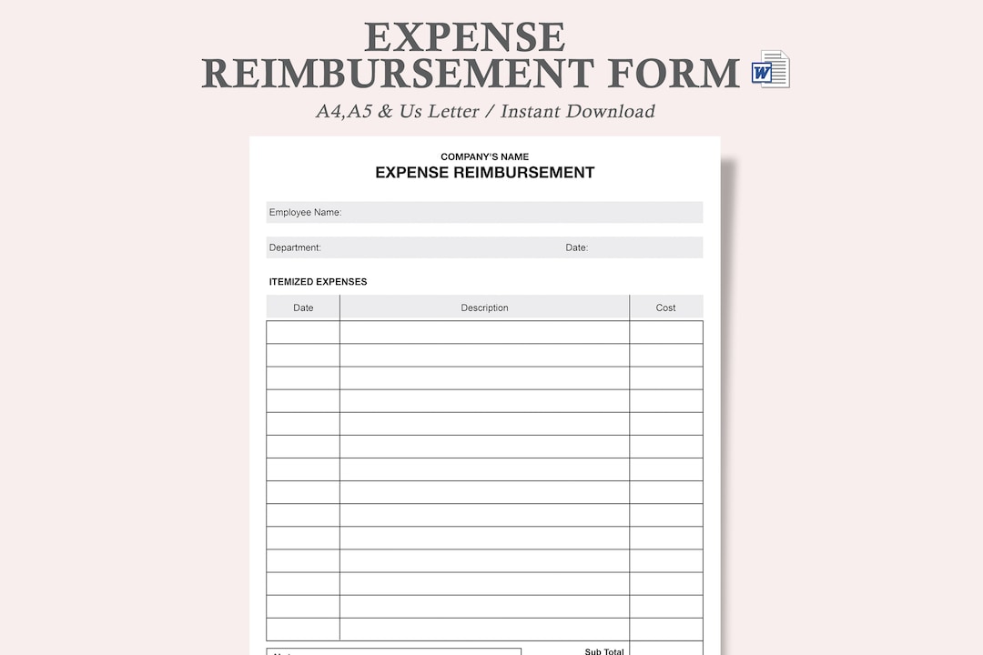 Expense Reimbursement Form,expense Record,office Supplies Form,mile