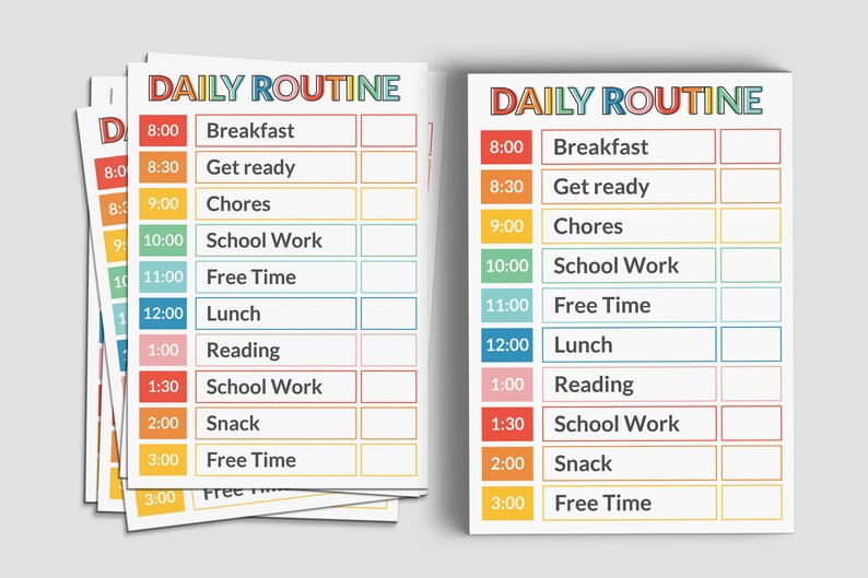 Daily Routine,daily Routine Schedule,daily Task Tracker,daily Work ...