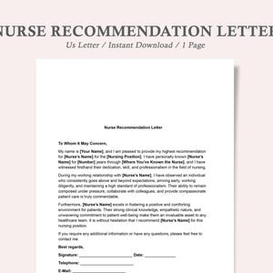 Modelo de carta de recomendación de enfermera, carta de recomendación para enfermera, carta de referencia para estudiante de enfermería