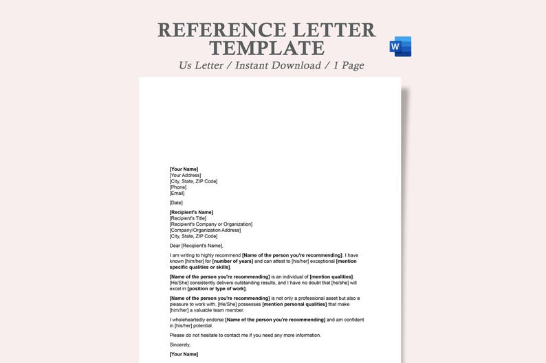 Character Reference Letter,character Reference Letter Template ...
