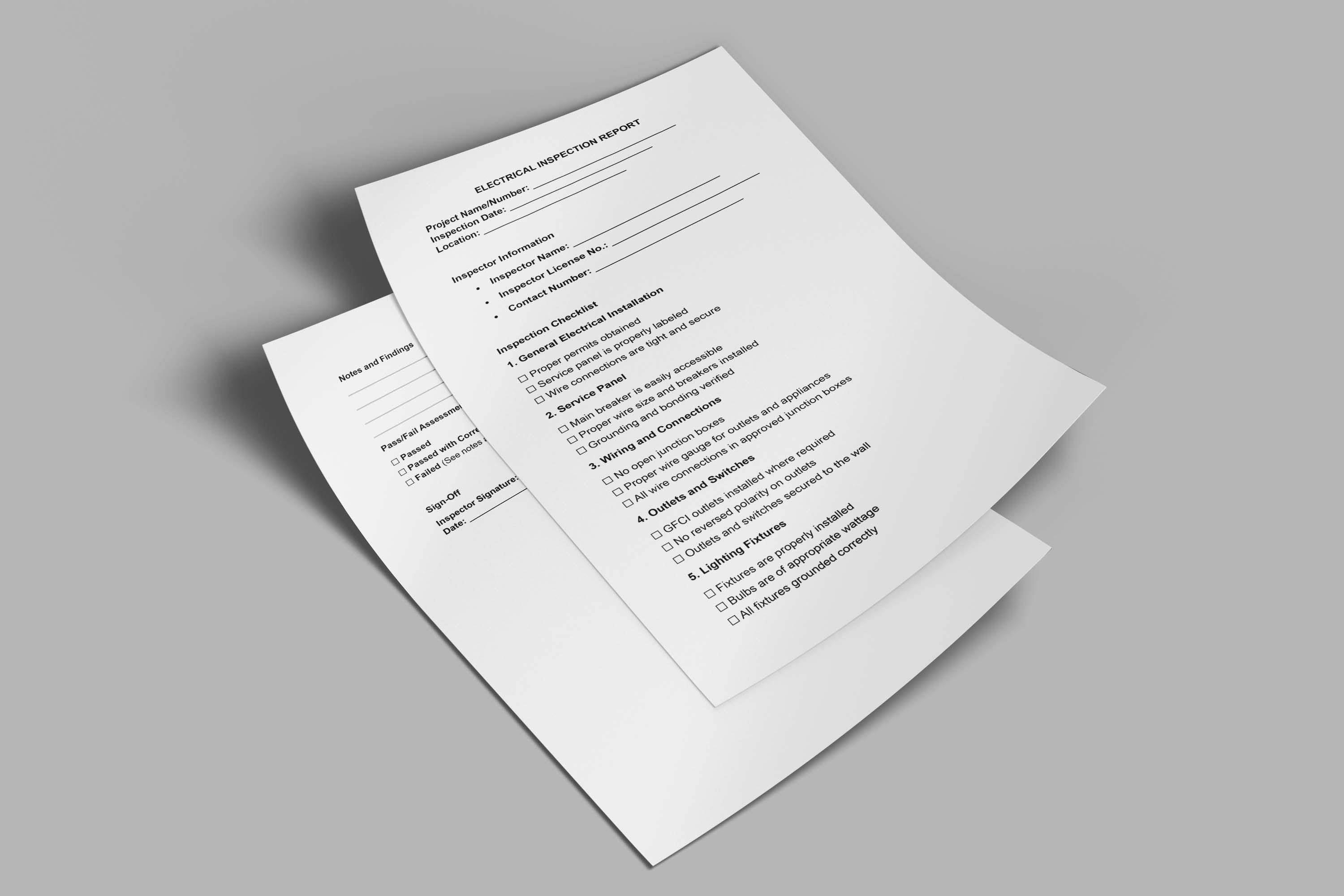 Electrical Inspection Report Electrical Inspection Condition Report