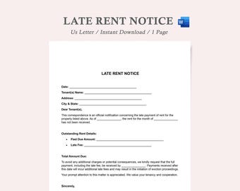 late rent notice,late rent letter,late rent template,late rent payment notice,late payment notice template