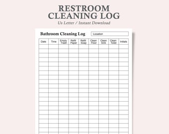 restroom cleaning log,Cleaning Restroom Checklist,restroom checklist,daily restroom cleaning log