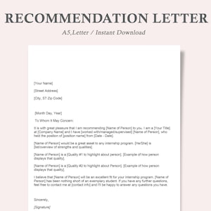 carta de recomendación de pasantía para estudiante, modelo de carta de recomendación de pasantía, carta de referencia de carácter para pasantía
