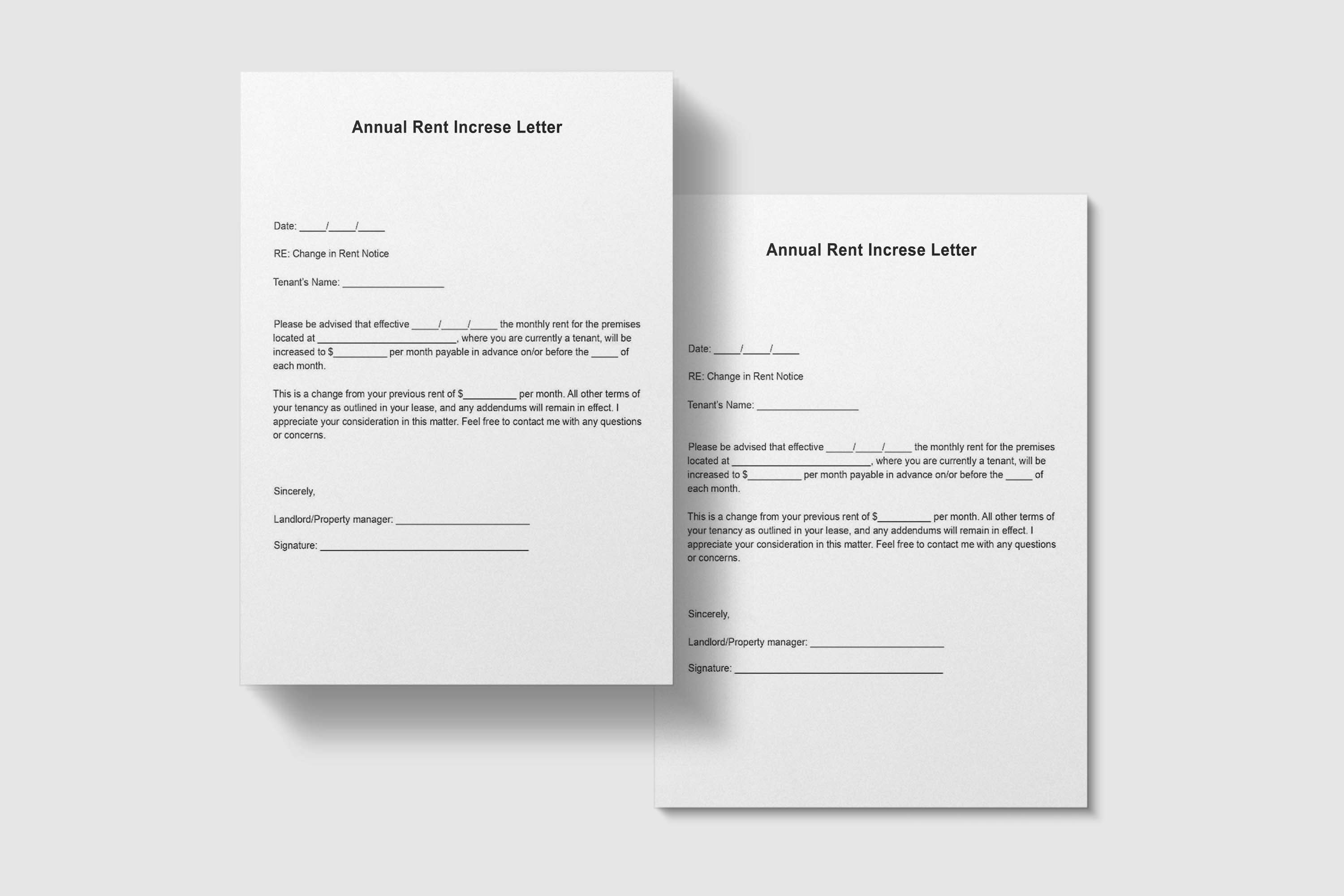 Rent Increase Letter,rental Increase Notice,rent Increase Letter ...