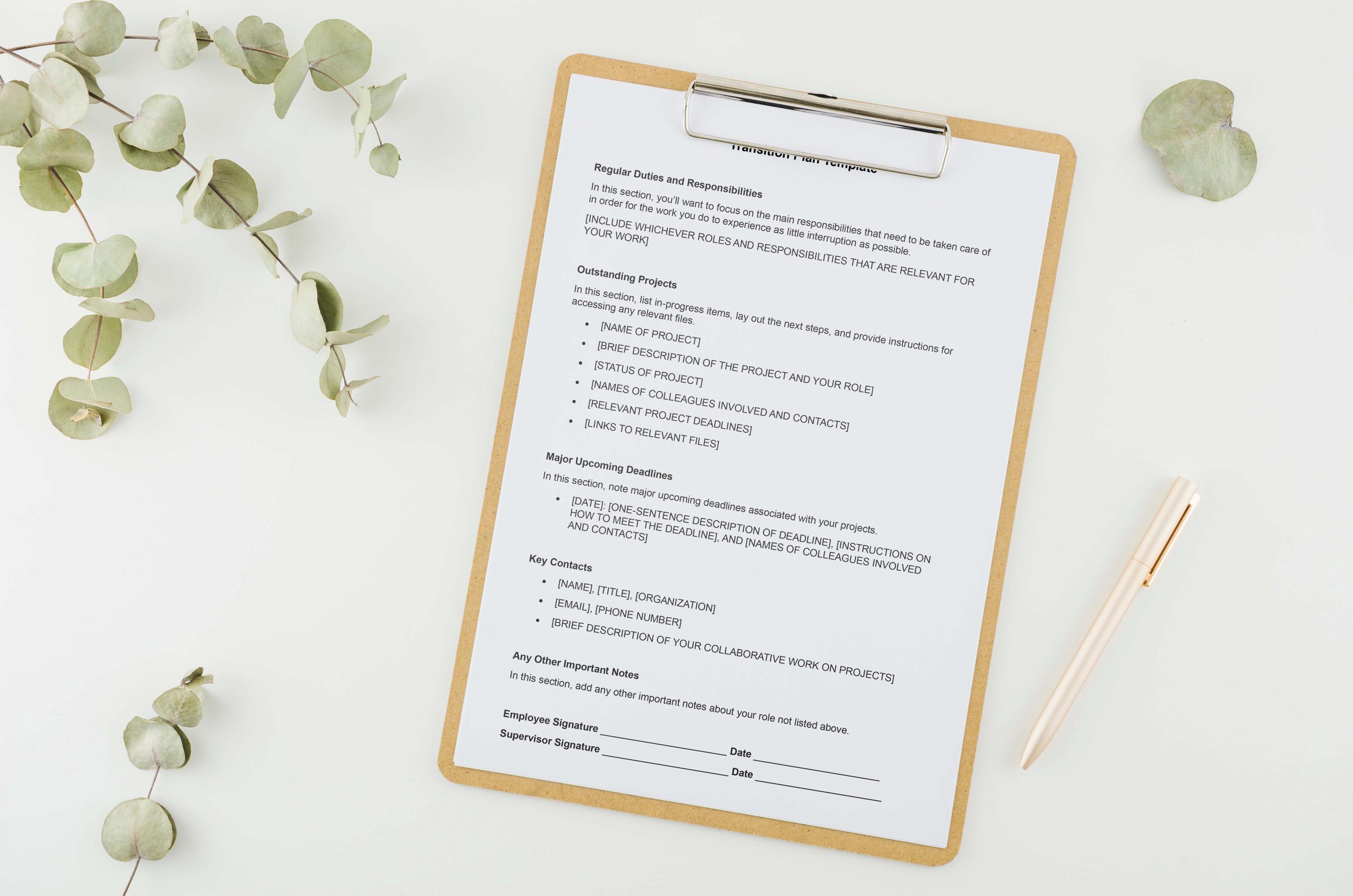 Transition Plan Template,transition Plan Template Word,employee ...