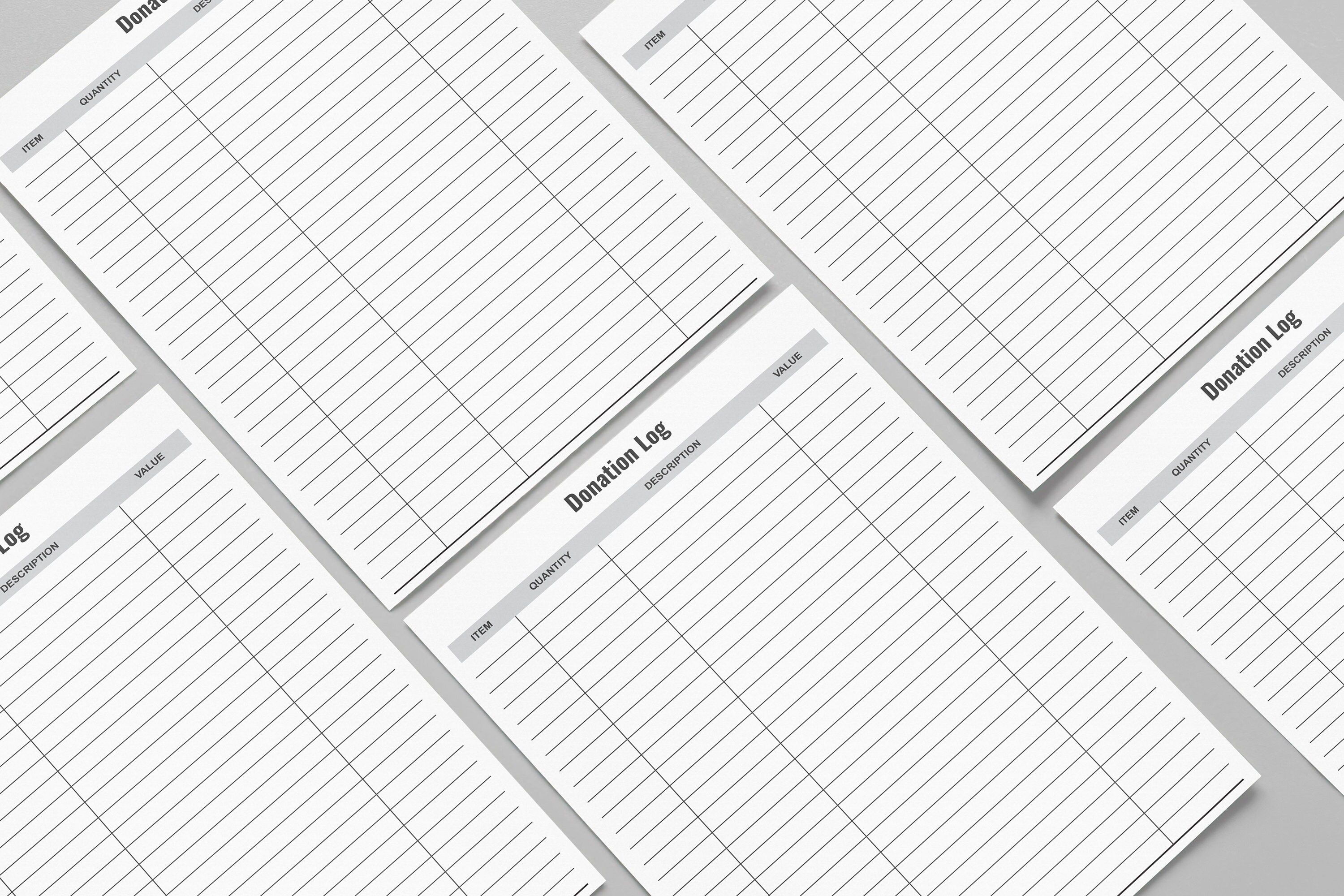 Donation Tracker,printable Donations Log,charity Log,contribution List