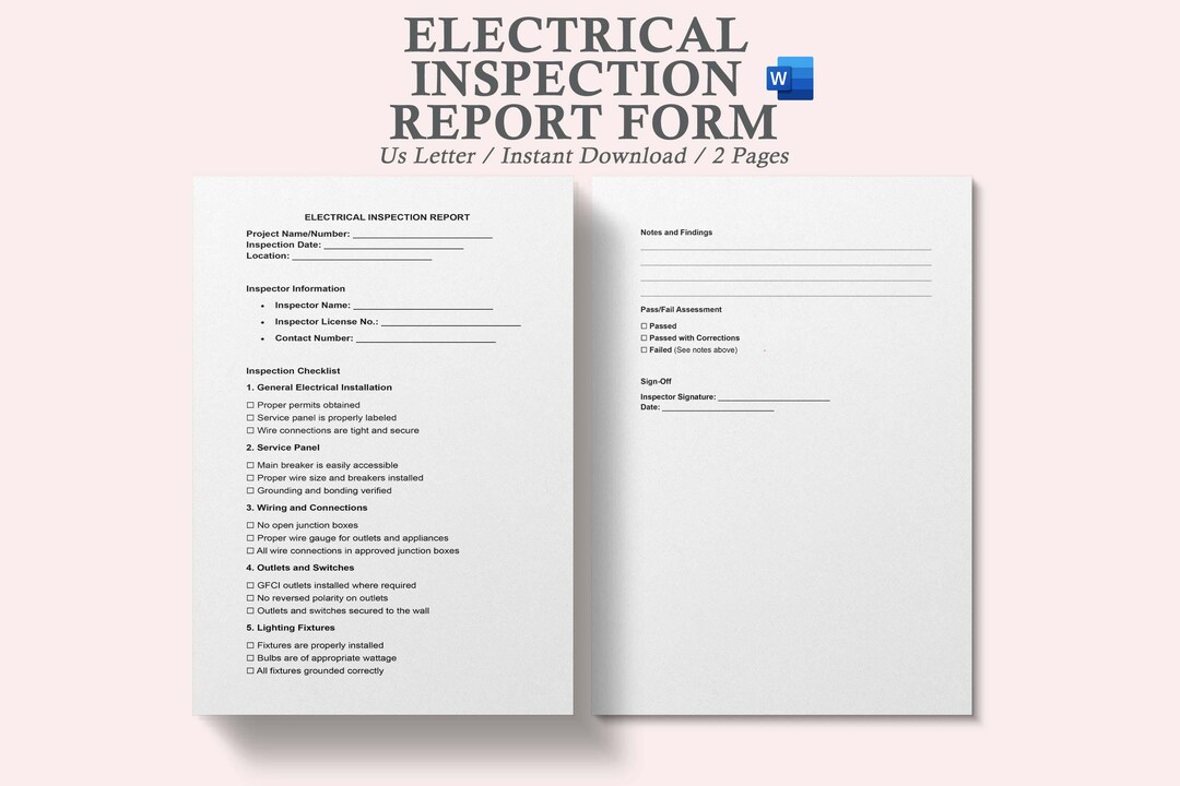 Electrical Inspection Report,electrical Inspection Condition Report ...