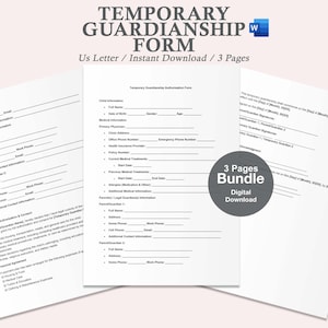 formulario de tutela temporal, formulario de acuerdo de tutela temporal, carta de tutela temporal, documento de tutela temporal