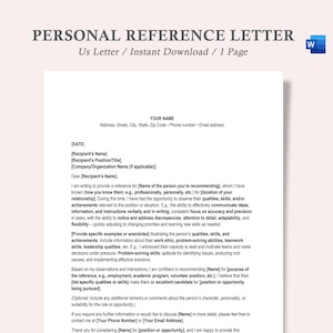 personal character reference letter,personal reference letter template,personal reference letter,personal reference form template