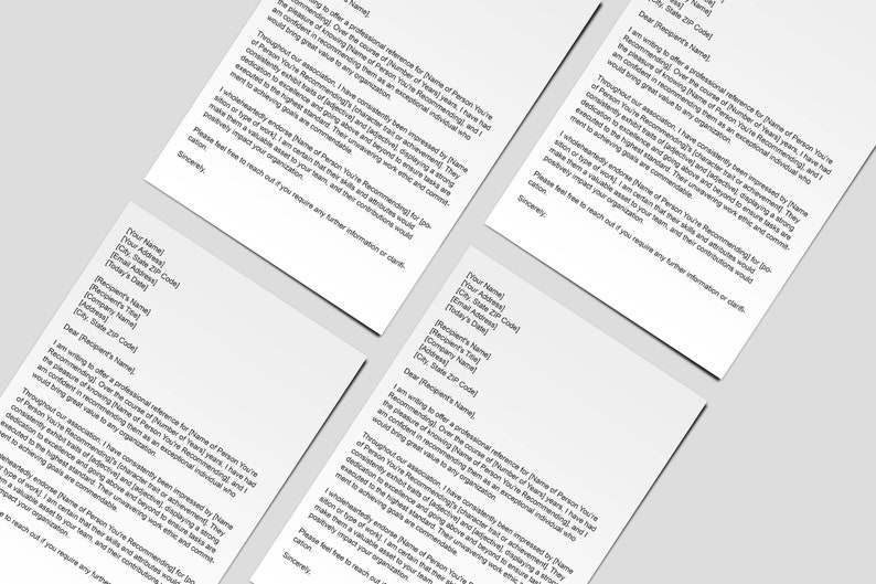 Personal Reference Letter,professional Reference Letter,template for ...