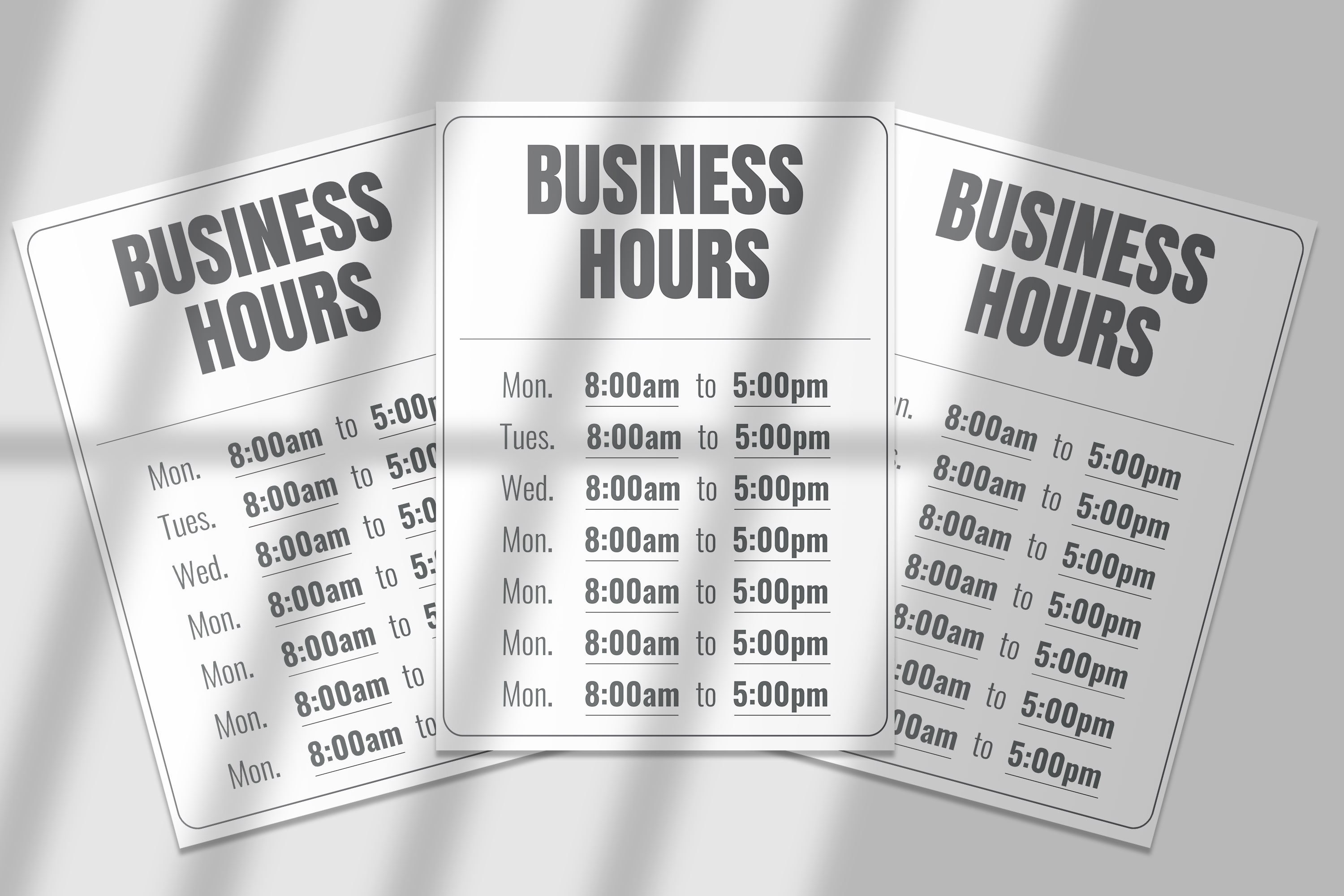 Business Hours Printable Signweekly Store Hours - Etsy