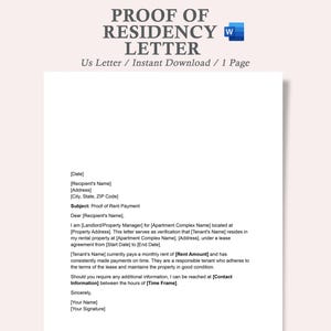 proof of residency letter,letter of residency,proof of address letter,proof of address template,proof of residency letter template
