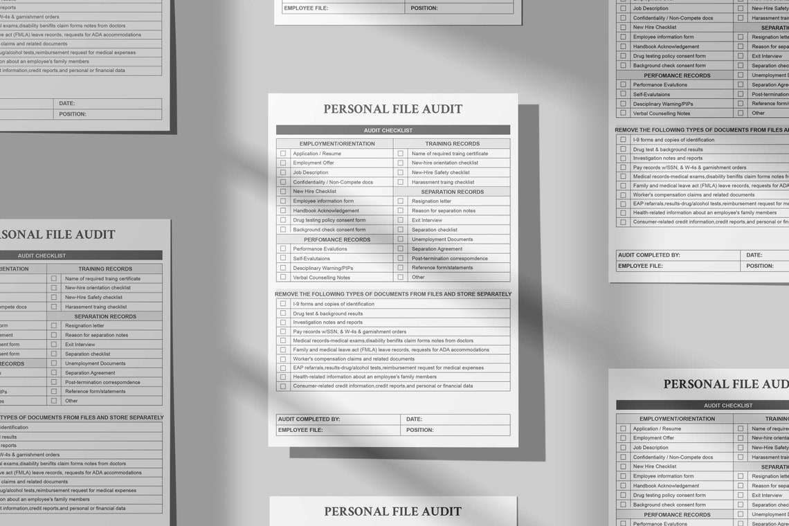 Employee file audit checklist employee file audit template audit file