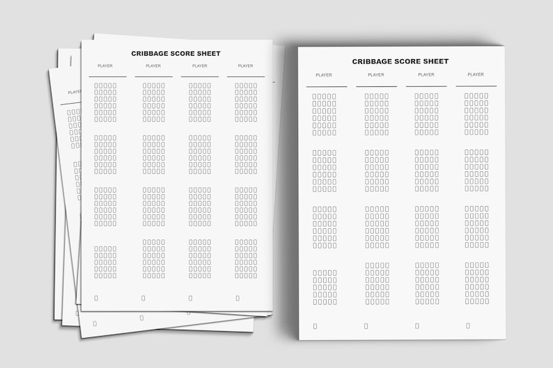 Cribbage Score Chart,cribbage Score Sheet,cribbage Points Chart