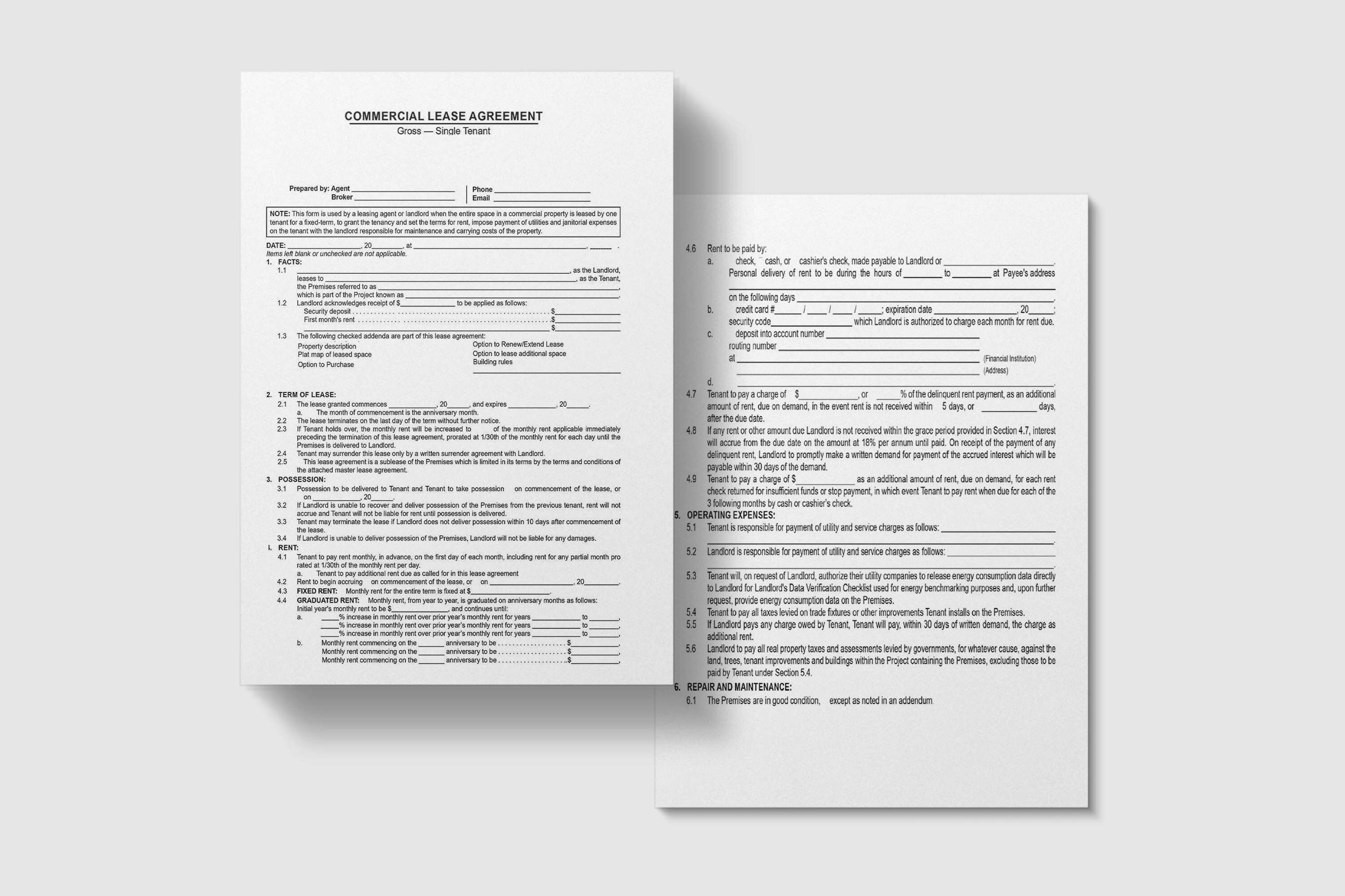 Commercial Lease Contract,commercial Lease Agreement,commercial ...