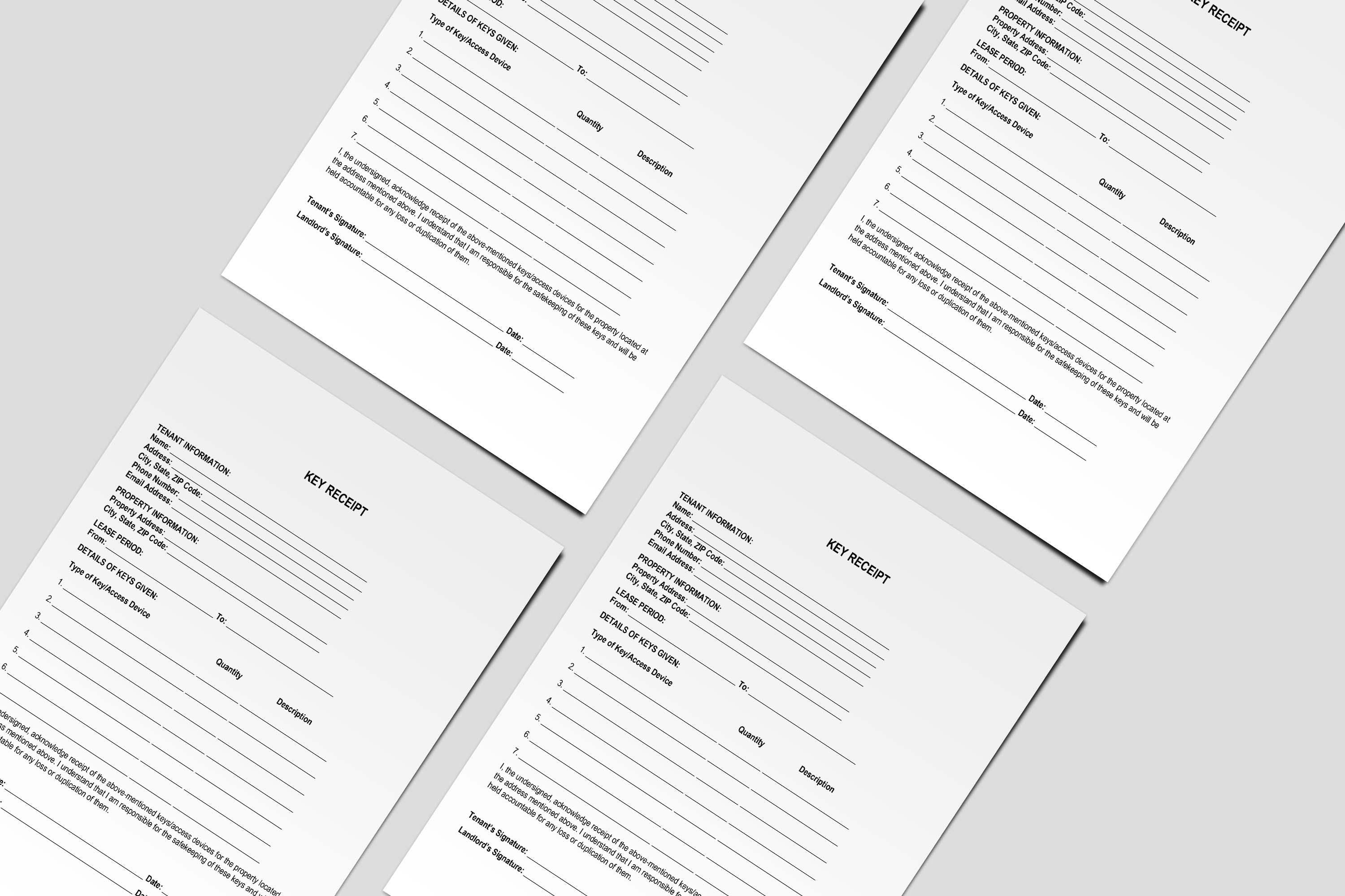Key Receipt Example Key Receipt Form Template,key Received Form,key Receipt for Tenants,key ...