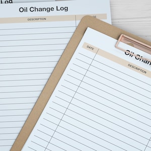 Oil Change Log,mileage Log,oil Change Tracker,oil Change,oil Change ...