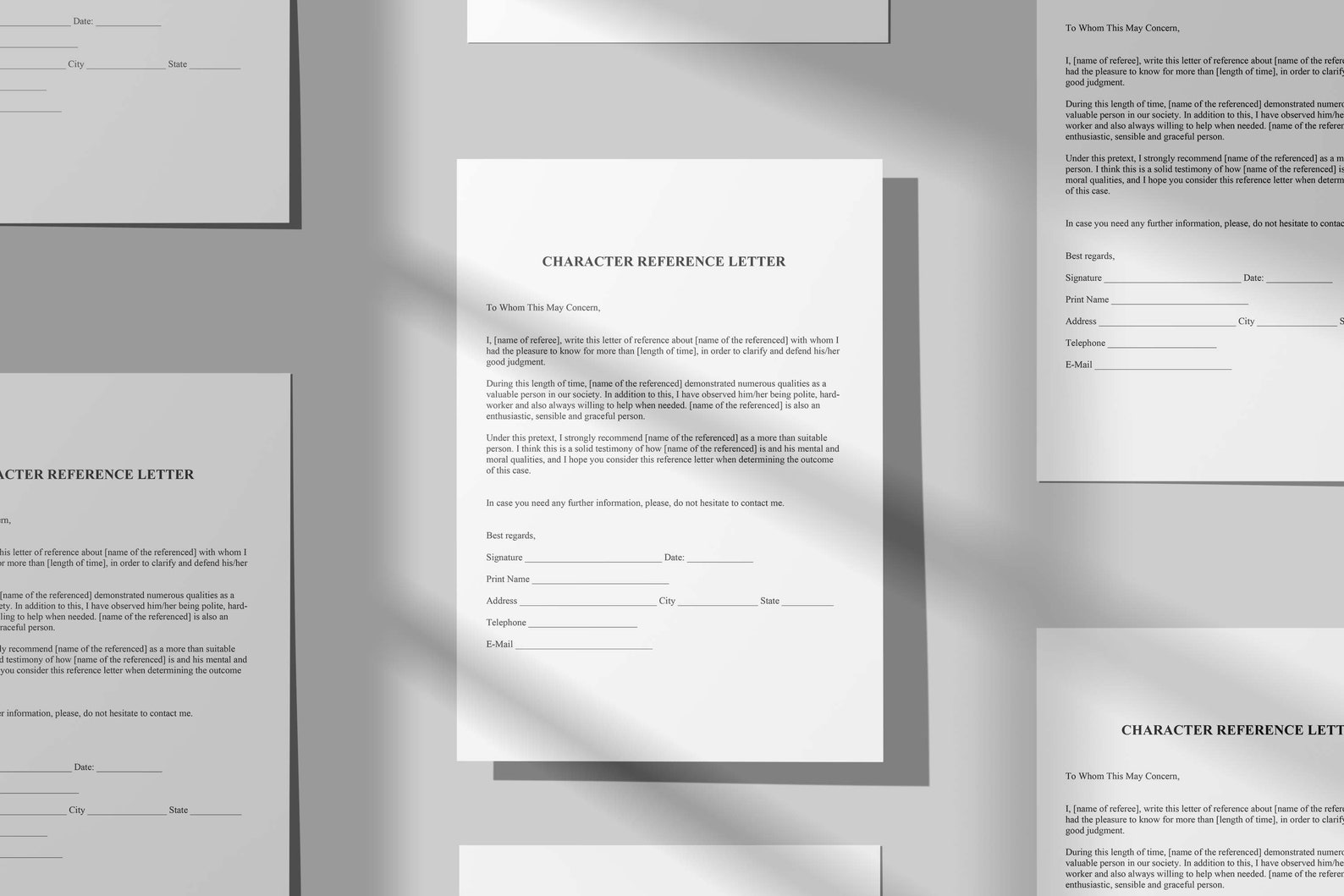 Character Reference Letter,character Reference Template,character ...