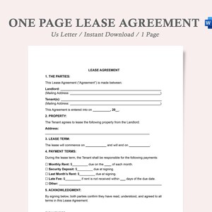 simple one page lease agreement,lease agreement template,lease contract sample,lease contract agreement,blank lease agreement