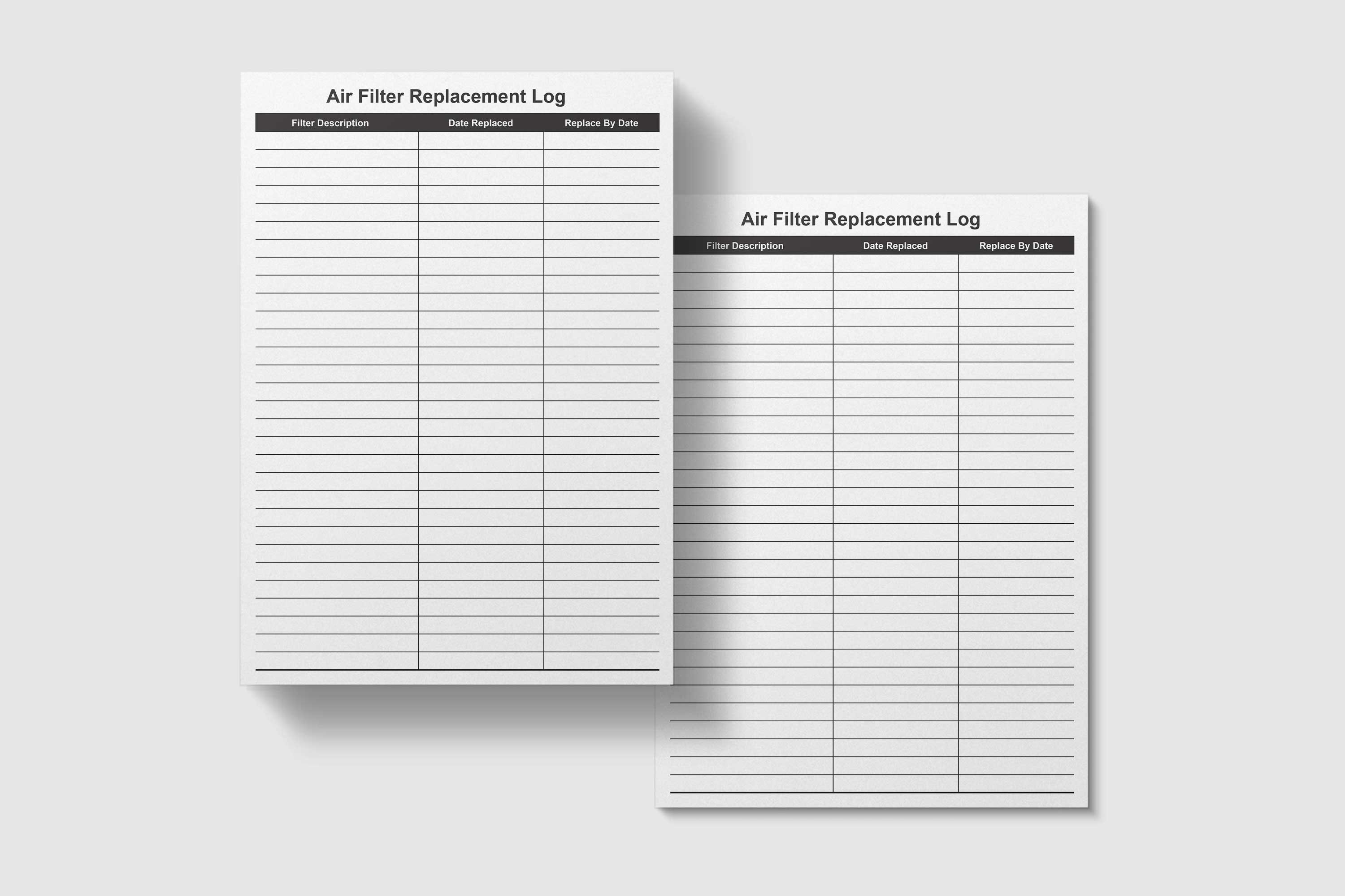 Filter Replacement Log,air Filter Log,air Filter Planner,ac Filter Log