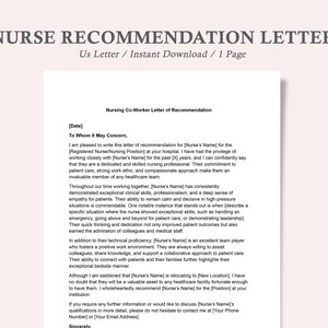 Modelo de carta de recomendación de enfermera, carta de recomendación para enfermera, carta de referencia para estudiante de enfermería