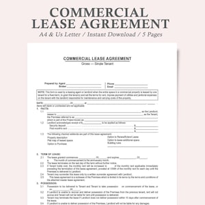 contratto di locazione commerciale,accordo di locazione commerciale,contratto di locazione di un edificio commerciale,contratto di locazione commerciale stampabile