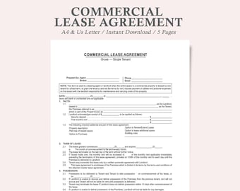 commerciële leaseovereenkomst, commerciële leaseovereenkomst, commerciële leaseovereenkomst, afdrukbare commerciële leaseovereenkomst