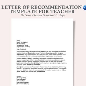 modelo de carta de recomendação para professor, carta de recomendação de assistente de professor, modelo de recomendação de professor